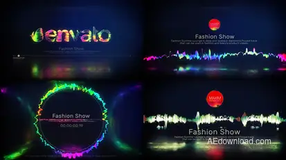 Glitch Music Visualizer Video Displays template preview