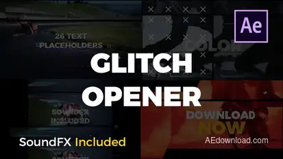Glitch Opener | After Effects Video Displays template preview
