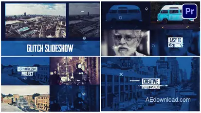 Glitch Slideshow Premiere Pro template preview