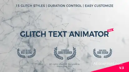 Glitch Text Animator PRO Video Displays template preview