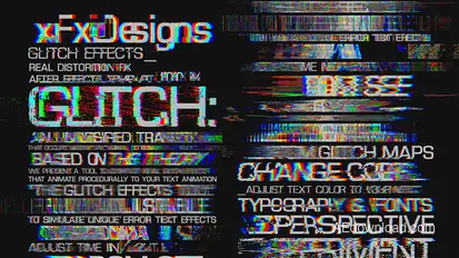 Glitch Text Effects Toolkit + 30 Title Animation Presets Video Displays template preview