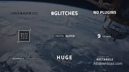 Glitch Text Video Displays template preview
