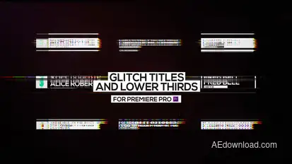 Glitch Titles and Lower Thirds for Premiere Pro Video Displays template preview