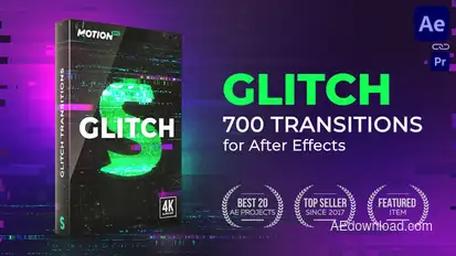 Glitch Transitions for After Effects Video Displays template preview