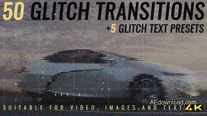 Glitch Transitions Premiere Pro template preview