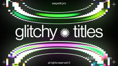 Glitchy Typography Titles template preview