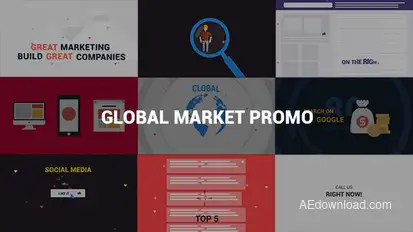 Global Market Promo Video Displays template preview