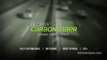 Glossy Carbon Fiber Lower Thirds Video Displays template preview