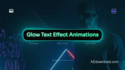 Glow Text Box Animations Titles template preview