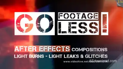 Go Footageless! - Light Burns & Glitch AE comps Video Displays template preview