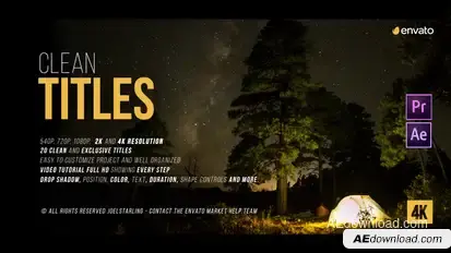 Gold Clean Titles 4K (2.3) Video Displays template preview