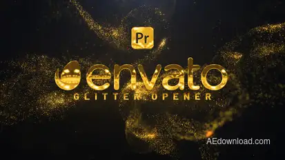 Gold Glitter Opener Premiere Pro template preview