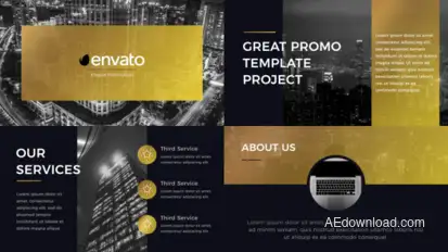 Gold Presentation Video Displays template preview