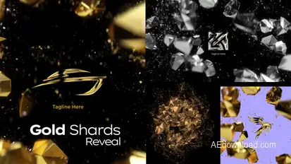 Gold Shards Reveal Premiere Pro template preview