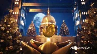 Golden Christmas In Vatican Video Displays template preview