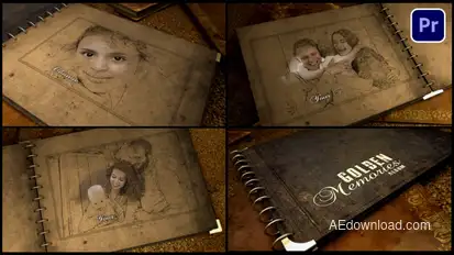 Golden Memories Album Premiere Pro template preview