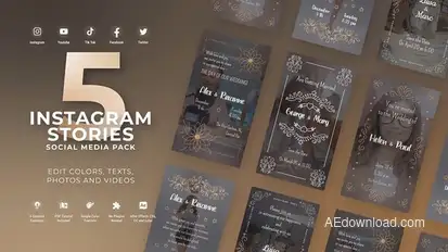 Golden Romantic Vertical Instagram Stories MOGRT Premiere Pro Premiere Pro template preview