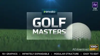 Golf Masters Graphics Package Video Displays template preview