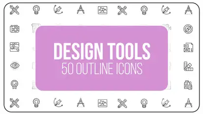 Graphic and Design Tools - 50 Thin Line Icons Video Displays template preview