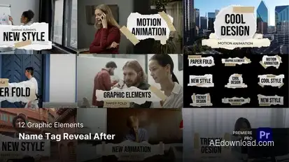 Graphic Elements - Name Tag Reveal After Premiere Pro Templates Premiere Pro template preview