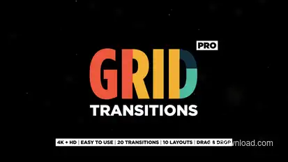Grid Transitions Video Displays template preview