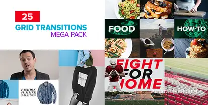 Grid Transitions Pack Video Displays template preview