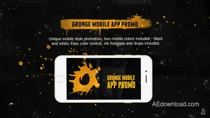Grunge Mobile App Promo Video Displays template preview