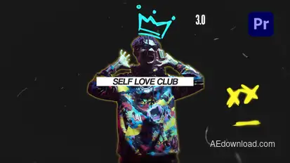 Grunge Neon Personal Promo Premiere Pro template preview