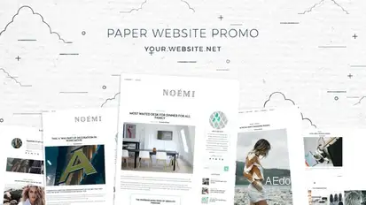 Grunge Paper Website Promo Video Displays template preview