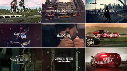 Grunge Vintage Slideshow Titles Video Displays template preview