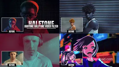 Halftone and Duotone Effects | PP Premiere Pro template preview