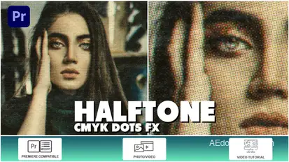 Halftone CMYK Dots FX I Premiere Premiere Pro template preview