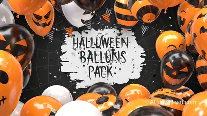 Halloween Balloon Pack Video Displays template preview