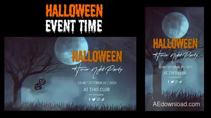 Halloween event timee Premiere Pro template preview