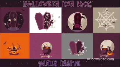 Halloween Icon Pack Video Displays template preview
