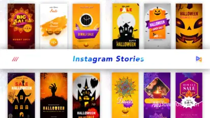 Halloween Instagram Stories Video Displays template preview