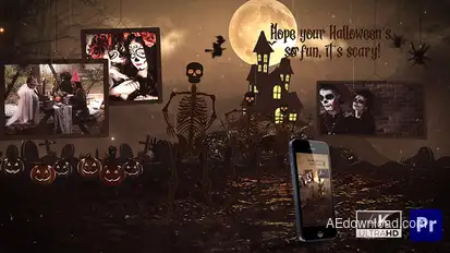 Halloween Intro Skeleton Dance - Premiere Pro Premiere Pro template preview