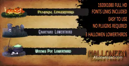 Halloween Lower Thirds Video Displays template preview
