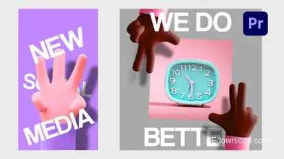 Hand Explainer Social Media Opener Premiere Pro template preview