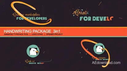 Handwriting Package: Animated Typography Video Displays template preview