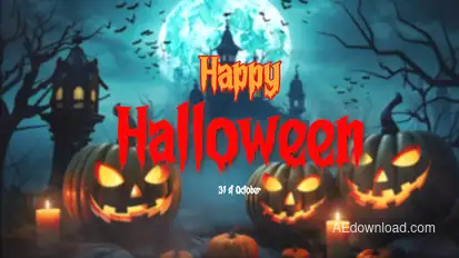 Happy Halloween Intro MOGRT Premiere Pro template preview