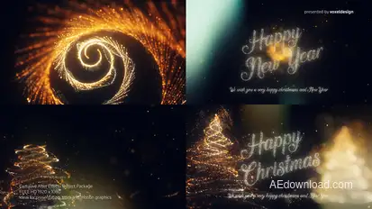 Happy New Year and Happy Christmas Opener Video Displays template preview