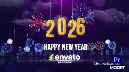 Happy New Year Wishes 2026 MOGRT Premiere Pro template preview