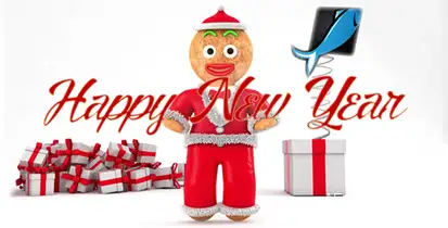 Happy New Year with Gingerbread Video Displays template preview