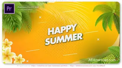 Happy Summer Vibes Premiere Pro template preview