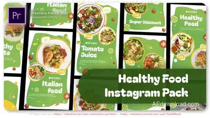 Healthy Food Promo - Instagram Stories Premiere Pro template preview
