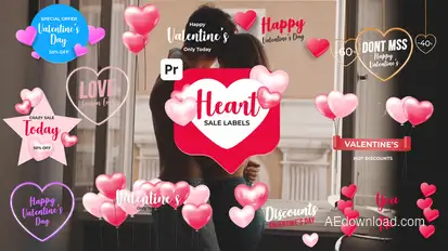 Heart Sale Labels for Premiere Pro Premiere Pro template preview
