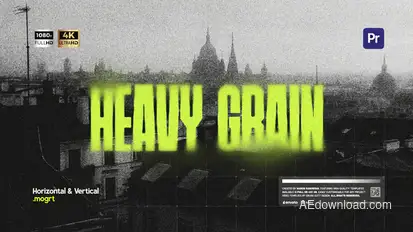 Heavy Grain Premiere Pro template preview
