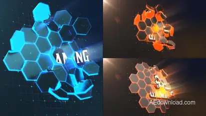 Hi-Tech Hexagons | Logo Reveal Video Displays template preview