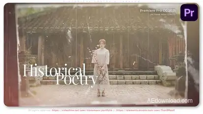 Historical Poetry Slideshow Premiere Pro template preview